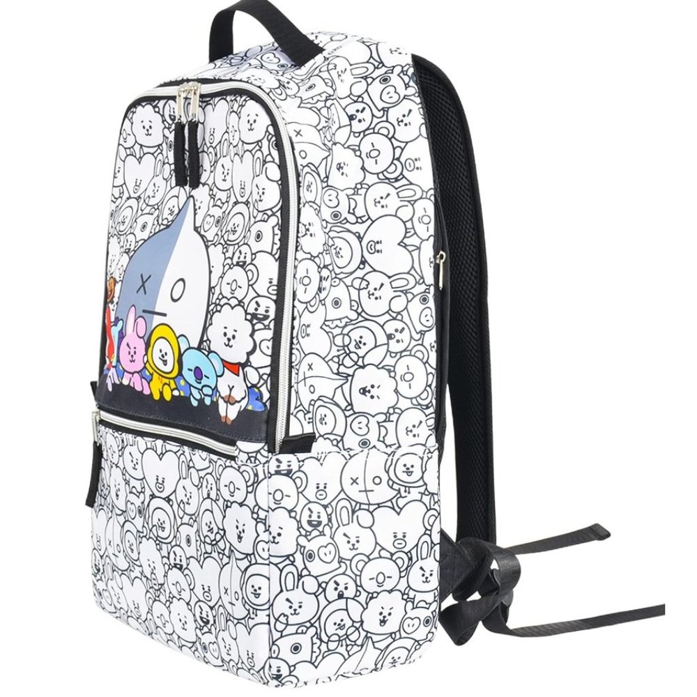 NWT BT21 LINE FRIENDS 12 Inch Sleeve Laptop Backpack, Padded Computer Tr…